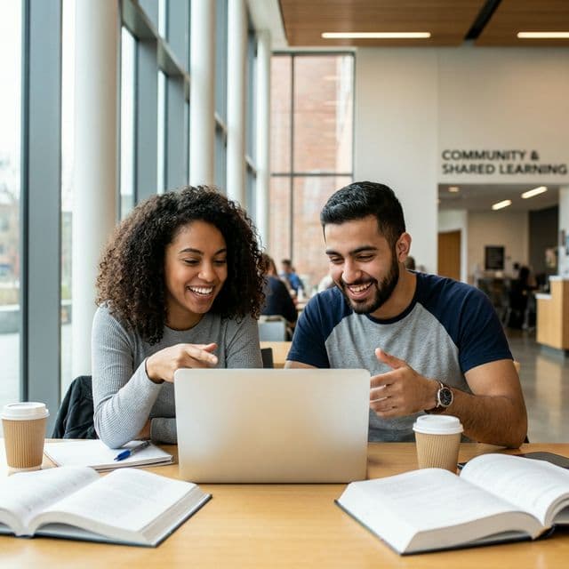 Students collaborating on AP test preparation together